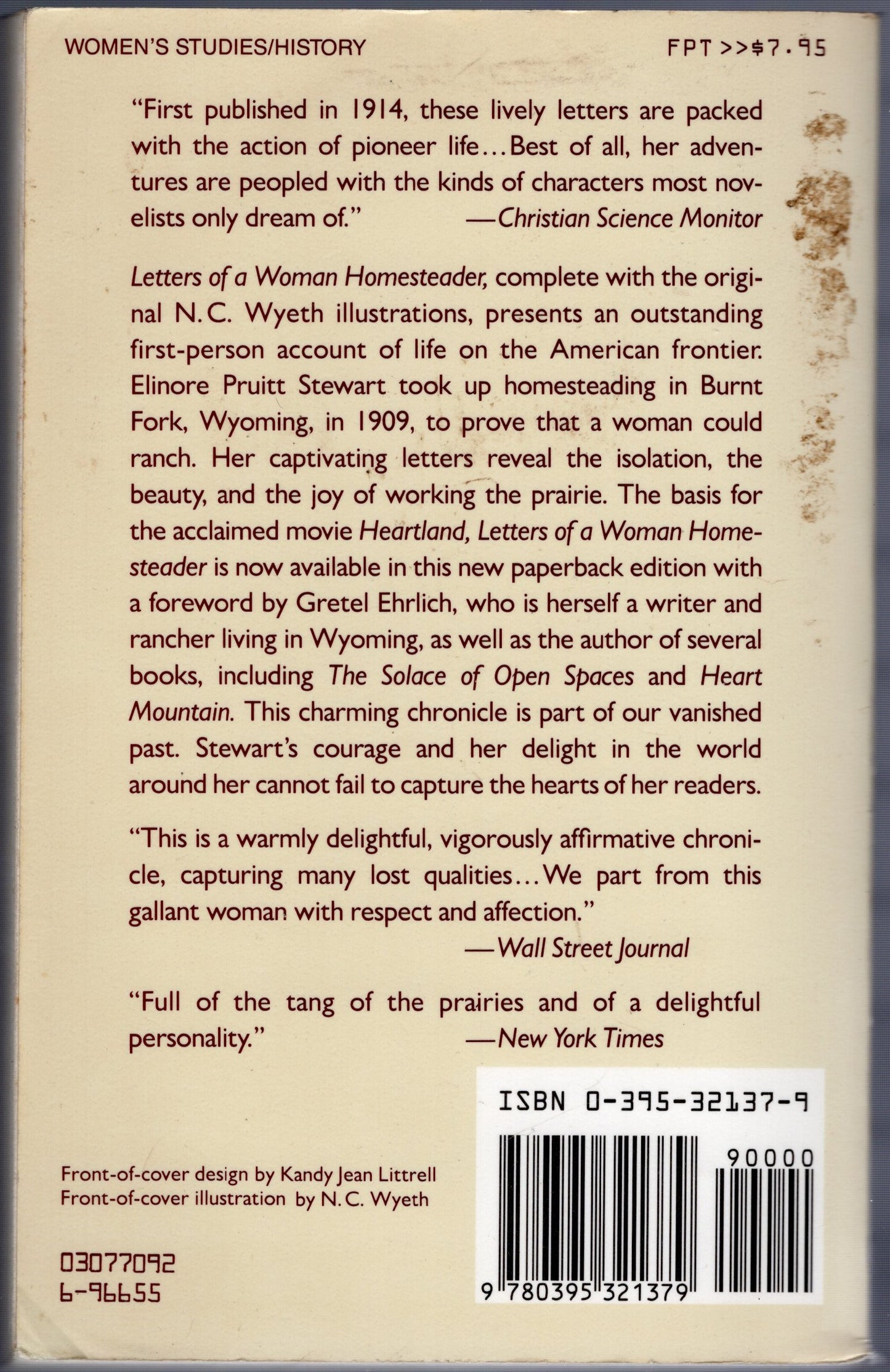 Letters of a Woman Homesteader by Elinore Pruitt Stewart -book- (Wyoming, US)